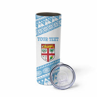Fiji Rugby 2025 Custom Skinny Tumbler Fijian Tapa Toso Viti Toso - White LT14 - Polynesian Pride