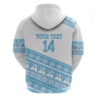 Fiji Rugby 2025 Custom Zip Hoodie Fijian Tapa Toso Viti Toso - White