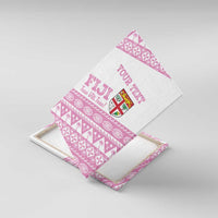 Fiji Rugby 2025 Custom Canvas Wall Art Fijian Tapa Toso Viti Toso - Pink