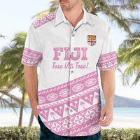 Fiji Rugby 2025 Custom Hawaiian Shirt Fijian Tapa Toso Viti Toso - Pink