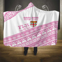 Fiji Rugby 2025 Custom Hooded Blanket Fijian Tapa Toso Viti Toso - Pink