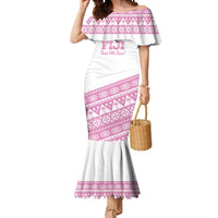 Fiji Rugby 2025 Custom Mermaid Dress Fijian Tapa Toso Viti Toso - Pink