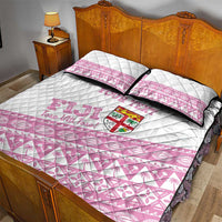 Fiji Rugby 2025 Custom Quilt Bed Set Fijian Tapa Toso Viti Toso - Pink