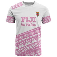 Fiji Rugby 2025 Custom T Shirt Fijian Tapa Toso Viti Toso - Pink