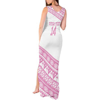 Fiji Rugby 2025 Custom Tank Maxi Dress Fijian Tapa Toso Viti Toso - Pink