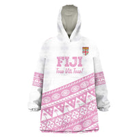 Fiji Rugby 2025 Custom Wearable Blanket Hoodie Fijian Tapa Toso Viti Toso - Pink LT14 One Size Pink - Polynesian Pride