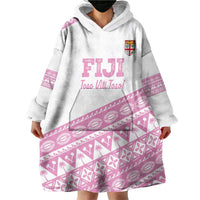 Fiji Rugby 2025 Custom Wearable Blanket Hoodie Fijian Tapa Toso Viti Toso - Pink LT14 - Polynesian Pride