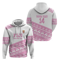 Fiji Rugby 2025 Custom Zip Hoodie Fijian Tapa Toso Viti Toso - Pink