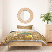 Bula Fiji Kava Bowl Bedding Set Fijian Tapa Cloth Vintage Vibe