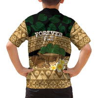 Bula Fiji Kava Bowl Family Matching Puletasi and Hawaiian Shirt Fijian Tapa Cloth Vintage Vibe