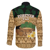 Bula Fiji Kava Bowl Family Matching Short Sleeve Bodycon Dress and Hawaiian Shirt Fijian Tapa Cloth Vintage Vibe