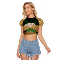 Bula Fiji Kava Bowl Raglan Cropped T Shirt Fijian Tapa Cloth Vintage Vibe