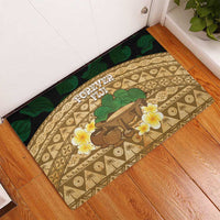 Bula Fiji Kava Bowl Rubber Doormat Fijian Tapa Cloth Vintage Vibe