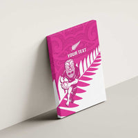 New Zealand Silver Fern Rugby Custom Canvas Wall Art Go All Black Maori Pink Version