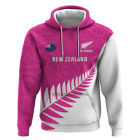 New Zealand Silver Fern Rugby Custom Hoodie Go All Black Maori Pink Version