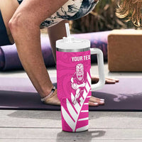 New Zealand Silver Fern Rugby Custom Tumbler With Handle Go All Black Maori Pink Version LT14 - Polynesian Pride