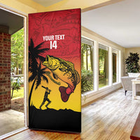 Custom Papua New Guinea Cricket Door Cover PNG Barramundis - Polynesian Pride