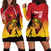 Custom Papua New Guinea Cricket Hoodie Dress PNG Barramundis LT14 - Polynesian Pride