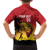 Custom Papua New Guinea Cricket Kid Hawaiian Shirt PNG Barramundis - Polynesian Pride