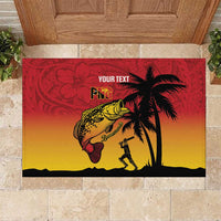 Custom Papua New Guinea Cricket Rubber Doormat PNG Barramundis - Polynesian Pride
