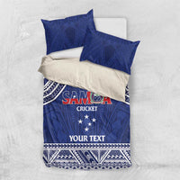 Custom Samoa Cricket Bedding Set Go Champions Samoan LT14 US Twin 172cm x 218cm Blue - Polynesian Pride