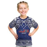 Custom Samoa Cricket Kid T Shirt Go Champions Samoan LT14 Blue - Polynesian Pride