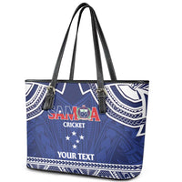 Custom Samoa Cricket Leather Tote Bag Go Champions Samoan - Polynesian Pride