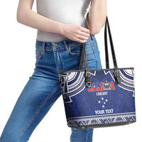 Custom Samoa Cricket Leather Tote Bag Go Champions Samoan - Polynesian Pride