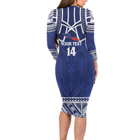Custom Samoa Cricket Long Sleeve Bodycon Dress Go Champions Samoan LT14 - Polynesian Pride