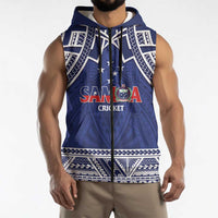 Custom Samoa Cricket Sleeveless Zip Hoodie Go Champions Samoan - Polynesian Pride