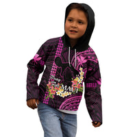 Hawaii Kid Hoodie Pray For Maui Hawaiian Plumeria Be Strong Pink Verison LT14 - Polynesian Pride