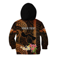 Personalised Hawaii Kid Hoodie Pray For Maui Hawaiian Plumeria Be Strong Gold Verison LT14 - Polynesian Pride