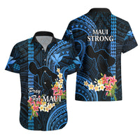 Hawaii Hawaiian Shirt Pray For Maui Hawaiian Plumeria Be Strong Blue Verison LT14 - Polynesian Pride