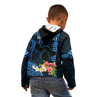 Personalised Hawaii Kid Hoodie Pray For Maui Hawaiian Plumeria Be Strong Blue Verison LT14 - Polynesian Pride