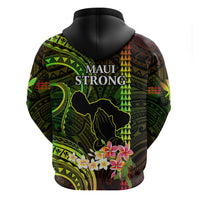 Hawaii Hoodie Pray For Maui Hawaiian Plumeria Be Strong Reggae Verison LT14 - Polynesian Pride