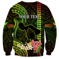 Personalised Hawaii Sweatshirt Pray For Maui Hawaiian Plumeria Be Strong Reggae Verison LT14 - Polynesian Pride