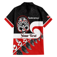 Personalised Te Reo Maori New Zealand Family Matching Off Shoulder Maxi Dress and Hawaiian Shirt Kia Haka Maori Fern With Tino Rangatiratanga LT14 - Polynesian Pride