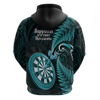 New Zealand Darts Hoodie Happiness Is A Tight Threesome Maori Turquoise LT14 - Polynesian Pride