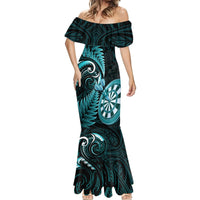 New Zealand Darts Mermaid Dress Happiness Is A Tight Threesome Maori Turquoise LT14 - Polynesian Pride