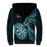 New Zealand Darts Sherpa Hoodie Happiness Is A Tight Threesome Maori Turquoise LT14 - Polynesian Pride