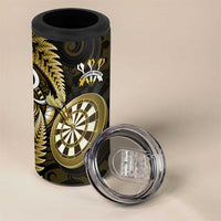 Personalised New Zealand Darts 4 in 1 Can Cooler Tumbler Happiness Is A Tight Threesome Maori Gold LT14 - Polynesian Pride