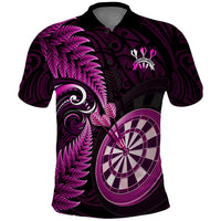 Personalised New Zealand Darts Polo Shirt Happiness Is A Tight Threesome Maori Pink LT14 Pink - Polynesian Pride