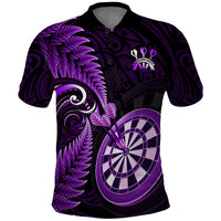 New Zealand Darts Polo Shirt Happiness Is A Tight Threesome Maori Purple LT14 Purple - Polynesian Pride