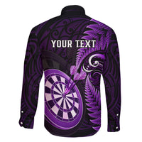 Personalised New Zealand Darts Family Matching Tank Maxi Dress and Hawaiian Shirt Happiness Is A Tight Threesome Maori Purple LT14 - Polynesian Pride