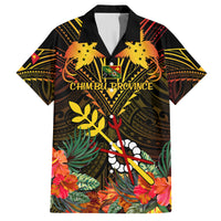 Papua New Guinea Chimbu Province Family Matching Tank Maxi Dress and Hawaiian Shirt Papua Niugini Coat Of Arms With Flag Style LT14 Dad's Shirt - Short Sleeve Black - Polynesian Pride