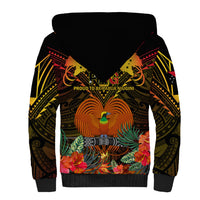 Papua New Guinea Chimbu Province Sherpa Hoodie Papua Niugini Coat Of Arms With Flag Style LT14 - Polynesian Pride