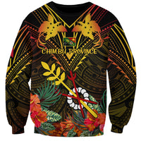 Papua New Guinea Chimbu Province Sweatshirt Papua Niugini Coat Of Arms With Flag Style LT14 Unisex Black - Polynesian Pride
