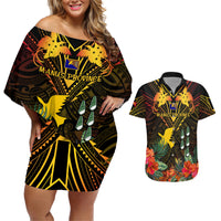 papua-new-guinea-manus-province-couples-matching-off-shoulder-short-dress-and-hawaiian-shirt-papua-niugini-coat-of-arms-with-flag-style