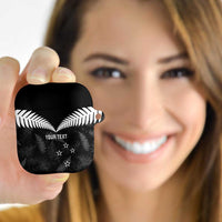 Custom New Zealand Silver Fern Football AirPods Case Go Aotearoa Grunge Black LT14 - Polynesian Pride