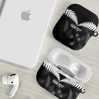 Custom New Zealand Silver Fern Football AirPods Case Go Aotearoa Grunge Black LT14 - Polynesian Pride
